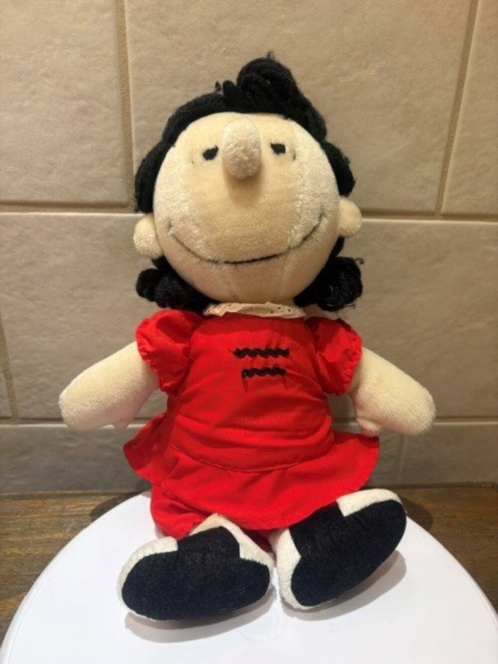 Vintage Peanuts Lucy Van Pelt Plush Doll With Yarn Hair mid 1970s-1980s